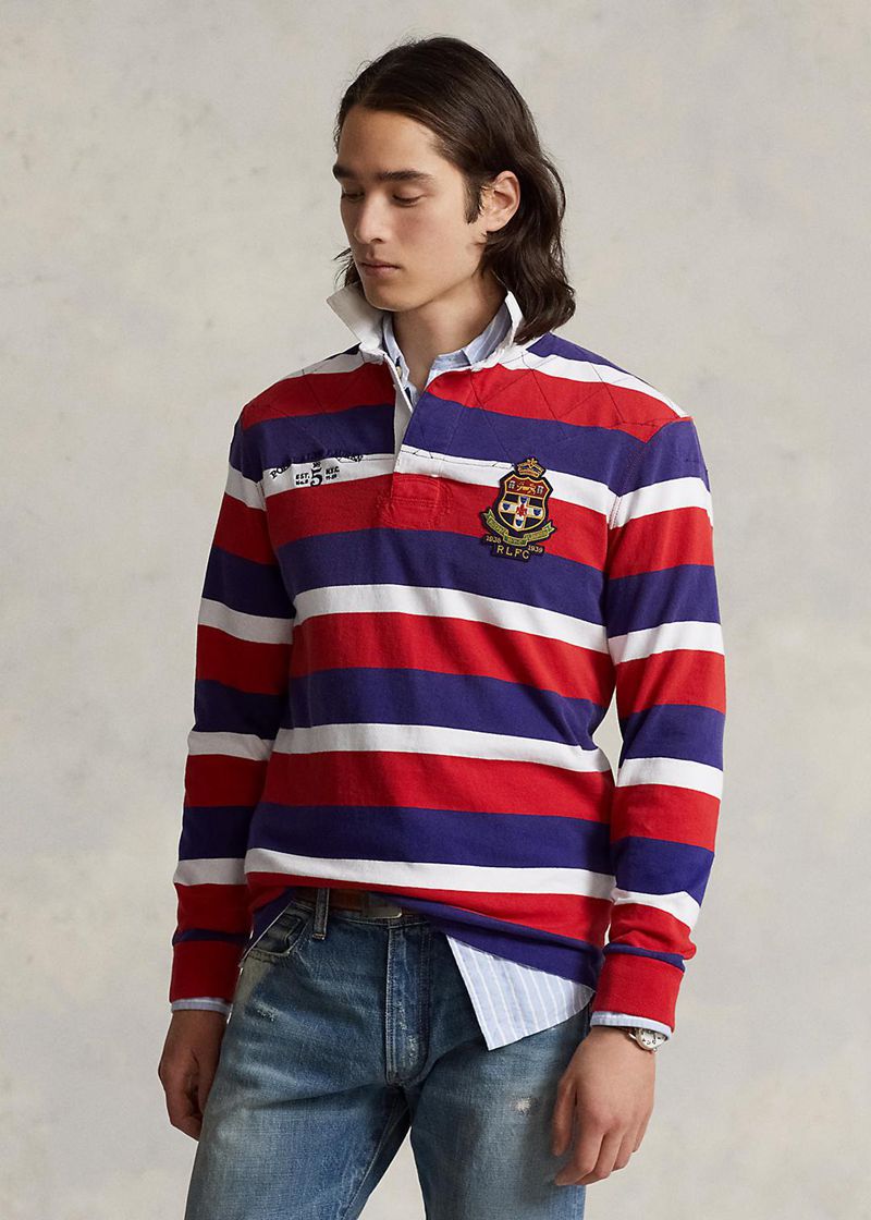 Poleras Polo Polo Ralph Lauren Hombre Classic Fit Striped Jersey Rugby Chile Multicolor ZBNYS-7086